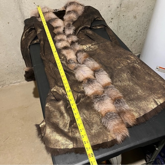 Pellessimo Paris Fur Coat Rabbit Fox Full Length Fully Lined Metallic Women’s S - Picture 15 of 15